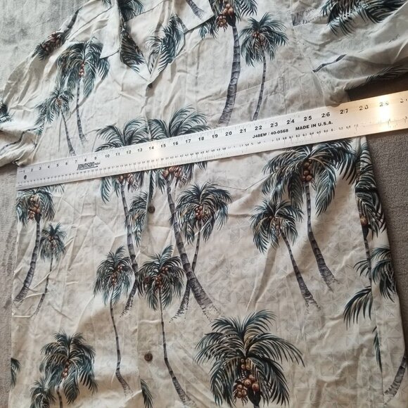 Two Palms Men's Casual Button Up Short Sleeve Hawaiian Shirt 2XL Palm Tree Print - Picture 3 of 4